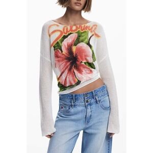 Desigual Womens Fine Knit Relaxed Fit Sweater Lightweight Size Small